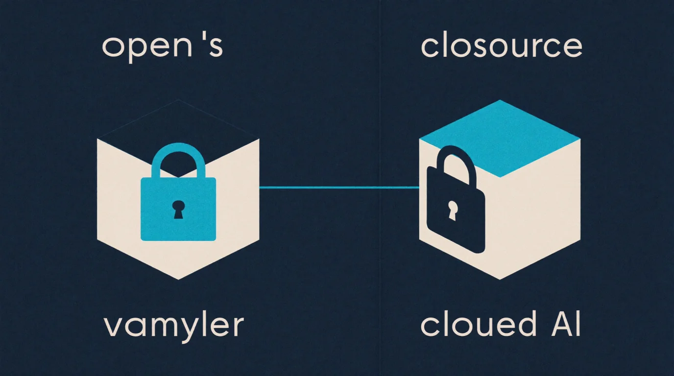Diagrama de arquitectura empresarial con modelo open-weight vs proprietary
