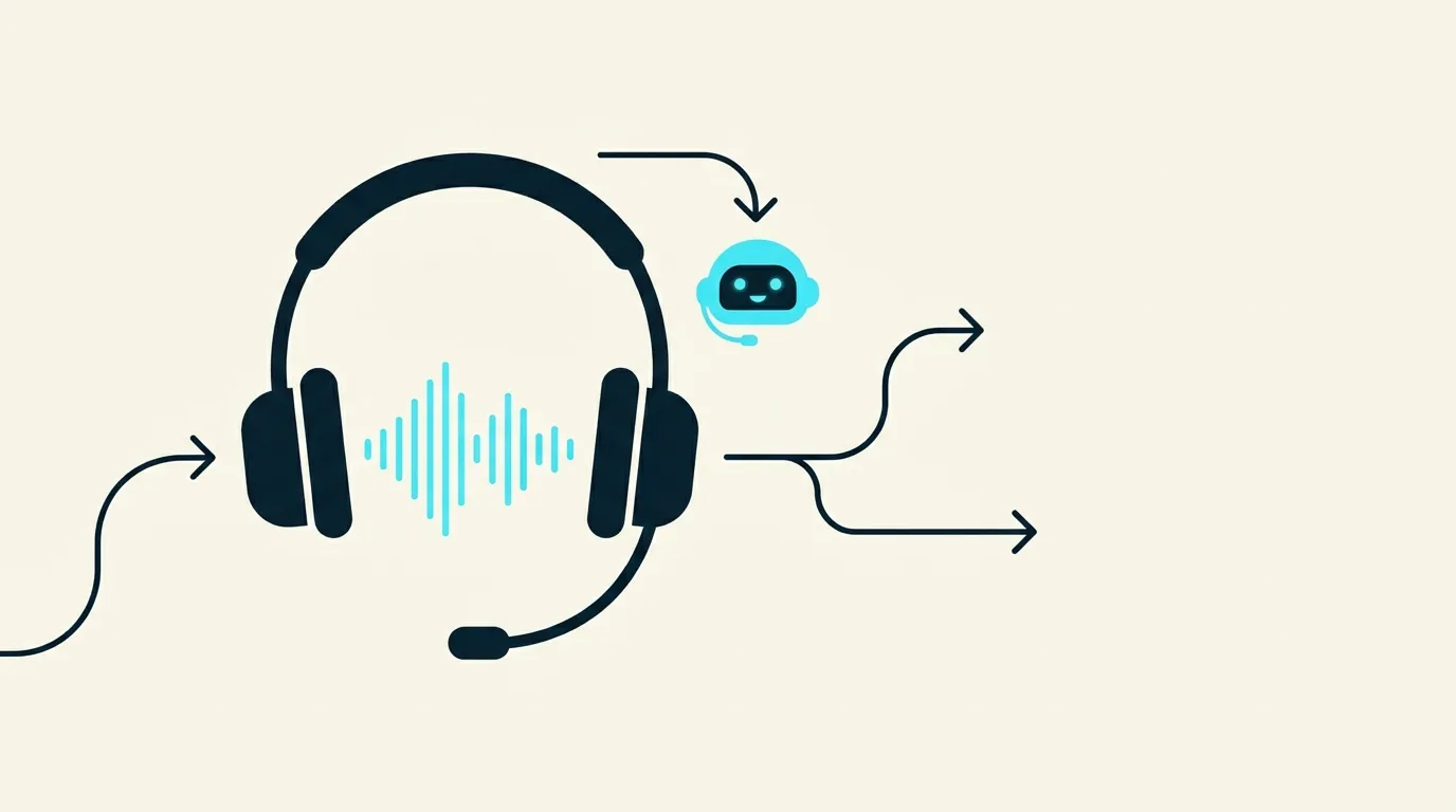 Sala de operaciones de un call center con voice agents de IA atendiendo llamadas en tiempo real